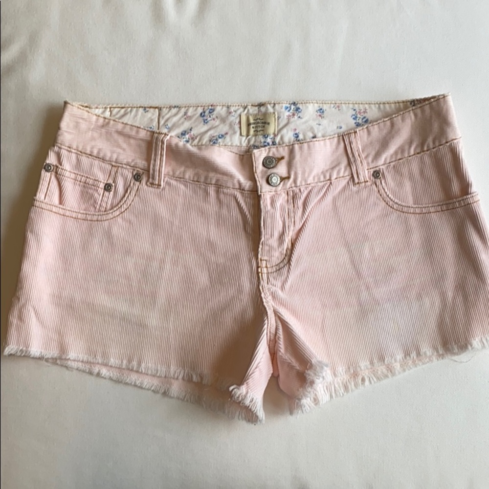 Abercrombie Pink Corduroy Frayed Shorts